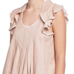 THE GREAT tulip light pink ric rac blouse